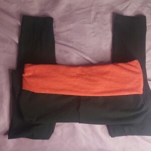 PINK Victoria's Secret Black and Orange Kids Leggings